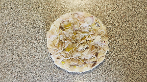 Foto del piatto con il carpaccio di pesce ultimato